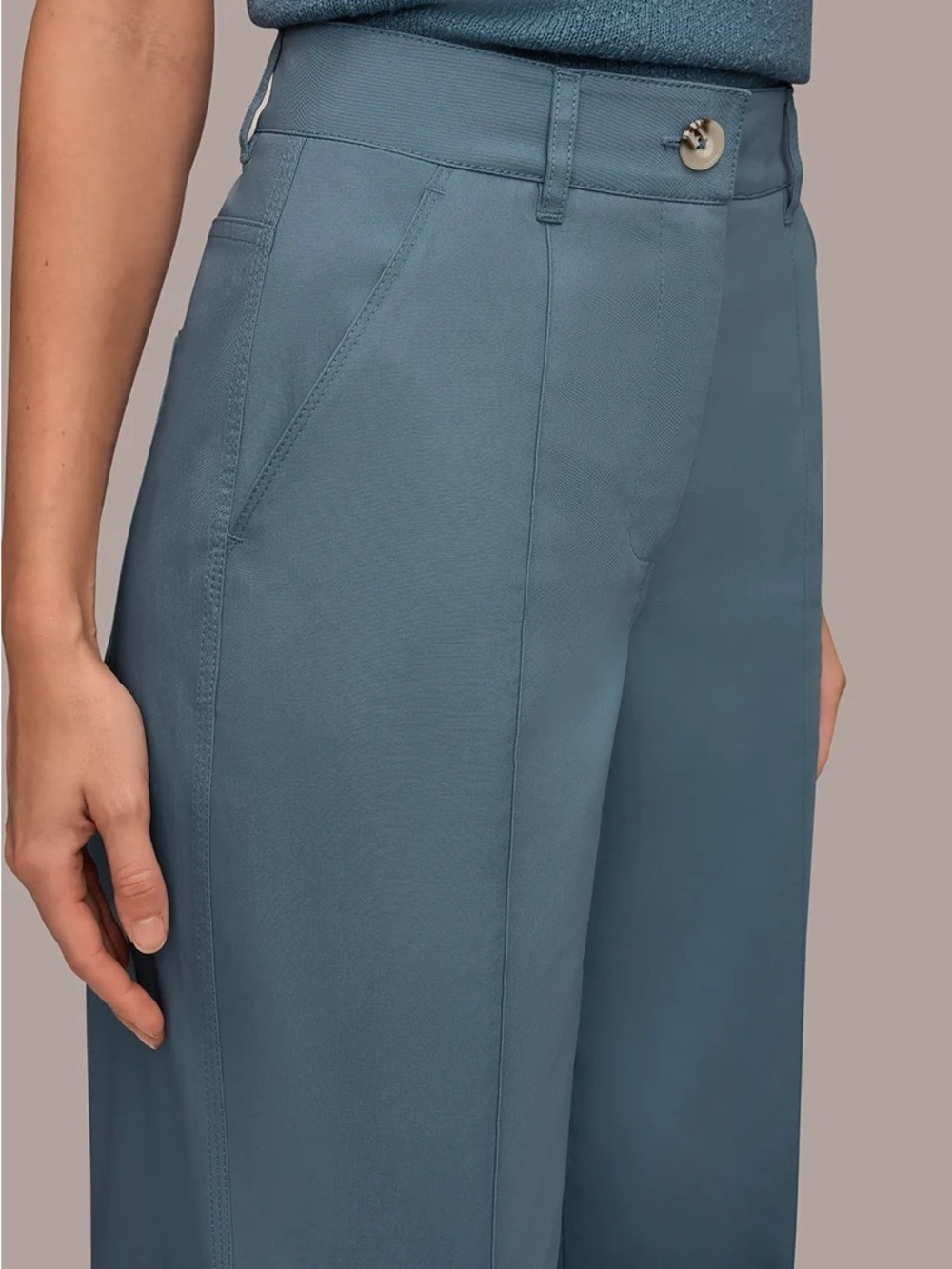 Donna Karan Wide-Leg Pants in Slate Teal - New with Tags. - Picture 3 of 3